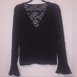 American eagle black bell sleeve shirt